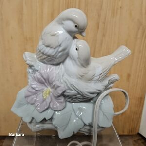 Vintage Porcelain Lovebird Plugin Nightlight/Lamp